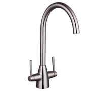 Balterley Contemporary Dual Handle Kitchen Mixer Tap, Brushed Nickel