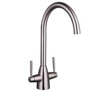 Balterley Contemporary Dual Handle Kitchen Mixer Tap, Brushed Nickel