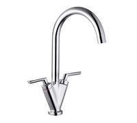Balterley Contemporary Dual Lever Kitchen Mixer Tap With Rounded Swivel Spout & Chrome Finish