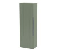 Balterley Contemporary Fluted 400mm Tall Wall Hung Bathroom Storage Unit With Single Soft Close Door, Satin Green