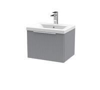 Balterley Fluted 500mm Wall Hung Vanity with Drawer & Ceramic Basin - Grey Balterley Grey