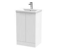 Balterley Fluted Bathroom Vanity Unit with Basin, 500mm - White Balterley White