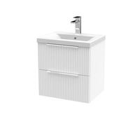 Balterley Fluted Wall Hung Vanity with Basin, 500mm - White Balterley White