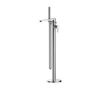 Contemporary Freestanding Round Bath Shower Mixer Tap - Chrome
