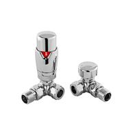 Balterley Contemporary Luxury Corner Thermostatic Radiator Valves (Pairs) - Chrome