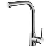 Balterley Contemporary Pull Out Single Lever Kitchen Mixer Tap With Rounded Swivel Spout & Brushed Nickel Finish