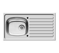 Balterley Contemporary Reversible 1 Bowl Stainless Steel Kitchen Sink, 940mm in Metallic Silver Balterley Metallic Silver