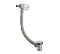 Balterley Bath Filler with Pop Up Waste and Overflow Kit, Round Waste with Round Overflow Temperature Control Knob, Pop Up Bath Plug Replacement, Bathtub Plug Replacement - 68 x 74 x 550 mm (Chrome)