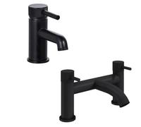 Balterley Single Lever Handle Mono Basin Tap & Bath Filler Set - Black Balterley Black