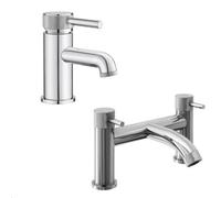 Balterley Contemporary Single Lever Handle Mono Basin Tap And Bath Filler Set - Chrome