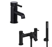 Balterley Single Lever Handle Mono Basin Tap & Bath Shower Mixer Set, Black Balterley Black