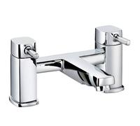Contemporary Bathroom Soft Square Deck Mounted Bath Filler Tap - Chrome