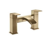 Balterley Contemporary Square Dual Lever Deck Mounted Bath Filler Tap with Ceramic Disc Technology 229 x 127 x 138mm Brushed Brass