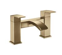 Balterley Contemporary Square Dual Lever Deck Mounted Bath Filler Tap With Ceramic Disc Technology 229 X 127 X 138mm Brushed Brass