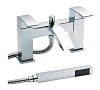 Balterley Contemporary Square Dual Lever Deck Mounted Bath Shower Mixer Tap With Ceramic Disc Technology, 229 X 127 X 138mm Chrome