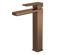 Balterley Contemporary Square High Rise Mono Basin Mixer Tap - Brushed Bronze
