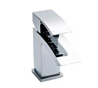 Balterley Contemporary Square Single Lever Deck Mounted Mono Basin Mixer Tap with Push Button Waste, 180 x 55 x 134mm, Chrome