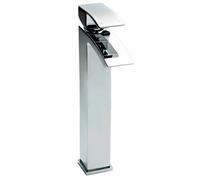 Balterley Contemporary Square Tall Single Lever Deck Mounted Mono Basin Mixer Tap, High Rise Design, 307 X 52 X 139mm, Chrome