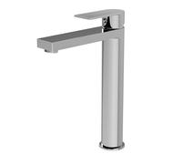 Balterley Tall Basin Mixer Tap, Mono Bathroom Taps, High Rise Monobloc Basin Sink Mixer Tap with Lever Handle, Round Body, Flat Square Spout Sink Taps for Cloakroom - 50 x 190 x 269mm (Chrome)
