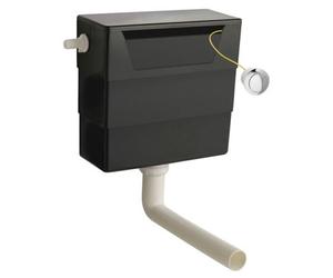 Balterley Contemporary Universal Water Saving Dual Flush Side Inlet With Round Push Button - Chrome/black