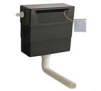 Balterley Contemporary Universal Water Saving Dual Flush Side Inlet With Square Flush Plate - Chrome/black