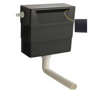 Balterley Contemporary Universal Water Saving Dual Flush Side Inlet With Square Flush Plate - Matt Black/black