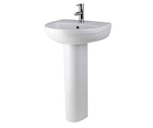 Balterley Copmere Modern White Round Bathroom Basin With Choice Of Pedestal - 500mm