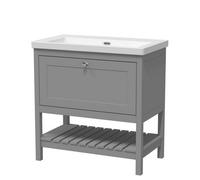Balterley Coppenhall Contemporary 1 Drawer Floor Standing Vanity Unit, Cool Grey, 800mm