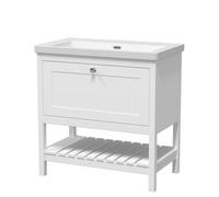 Balterley Coppenhall Contemporary 1 Drawer Floor Standing Vanity Unit, Pure White, 800mm