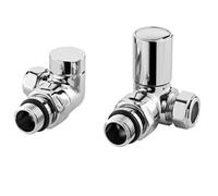 Balterley Contemporary Corner Minimalist Round Radiator Valves (Pairs) - Chrome