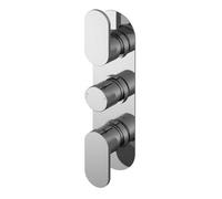 Balterley Current Contemporary Round Triple Concealed Thermostatic Shower Valve With Lever And Knob Handles - Chrome Finish