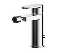 Balterley Current Modern Round Mono Bidet Mixer Tap with Pop-Up Waste & Flat Spout - Polished Chrome Finish