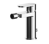 Balterley Current Modern Round Mono Bidet Mixer Tap with Pop-Up Waste & Flat Spout - Polished Chrome Finish