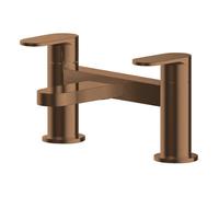 Balterley Current Round Deck Mounted Bath Filler Tap With Dual Lever Handles - Brushed Bronze Finish