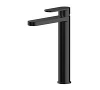 Balterley Current Round High Rise Mono Basin Mixer Tap, Flat Spout - Matt Black Balterley Black