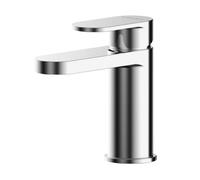 Balterley Current Round Mini Mono Basin Mixer Tap With Lever Handle & Push Button Waste - Polished Chrome Finish