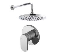 Balterley Current Shower Bundle Concealed Round Manual Valve Arm Head Kit in Silver Balterley Silver