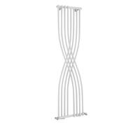 Balterley Curved Designer Radiator Vertical Single Panel, White Radiator with X-Shaped Rounded Panels, Central Heating Radiators for Bathroom, Kitchen - 450mm x 1775mm, 2020 BTU (Gloss White)