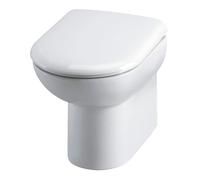 Balterley D Shape Back to Wall Toilet Pan, Back to Wall Toilet Unit, Space Saving Toilets for Bathroom, Easy to Clean BTW Toilets for Bathrooms - 375mm x 535mm x 390mm (White)