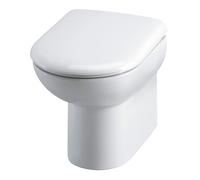 Balterley D Shape Back to Wall Toilet Pan, Back to Wall Toilet Unit, Space Saving Toilets for Bathroom, Easy to Clean BTW Toilets for Bathrooms - 375mm x 535mm x 390mm (White)