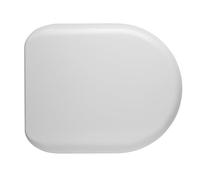 Balterley D Shape Toilet Seat Soft Close, Top Fix Soft Close Toilet Seat White, Curved D Shape Seats for Toilets with Adjustable Hinges & Quick Release for Easy Cleaning - 446x364mm (White)