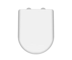 Balterley D Shape Toilet Seat Soft Close, Top Fix Soft Close Toilet Seat White, Curved D Shape Seats for Toilets with Adjustable Hinges & Quick Release for Easy Cleaning - 366 x 453 x 48 mm (White)