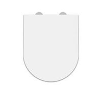 Balterley D Shape Toilet Seat Soft Close, Top Fix Soft Close Toilet Seat White, Squared D Shape Seats for Toilets with Adjustable Hinges & Quick Release for Easy Cleaning - 370 x 450 x 40 mm (White)