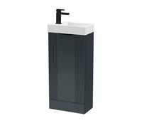 Balterley Dark Grey 400mm Floor Standing Vanity Unit with Black Handle Balterley Grey