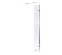 Balterley Drakelow Contemporary Bathroom 8mm Glass Wetroom Swing Screen with Support Bar, Chrome Finish, 1950 x 322 x 27mm