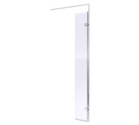 Balterley Drakelow Contemporary Bathroom 8mm Glass Wetroom Swing Screen with Support Bar, Chrome Finish, 1950 x 322 x 27mm