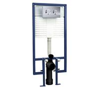 Balterley Dual Flush Concealed Cistern Wall Hung Frame Push Button Plate in Silver Balterley Silver