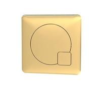 Balterley Dual Toilet Flush Button, Modern Square Dual Push Button Toilet Flush System Replacement for Cistern, Push Buttons Replacement for Bathroom Cistern Toilets - 99 x 70mm (Brushed Brass)