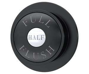 Balterley Dual Toilet Flush Button, Traditional Round Head Dual Push Button Toilet Flush System Replacement for Cistern, Push Buttons Replacement for Bathroom Cistern Toilets - 85 x 72mm (Matt Black)
