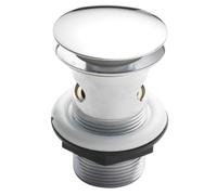 Balterley Easyclean Push Button Basin Waste, Slotted, Round Design for Basins with Overflow - Chrome